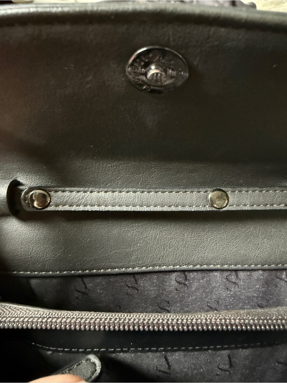 Simply Vera Vera Wang Black Clutch with Pale Pink Floral Accents - Picture 4 of 9